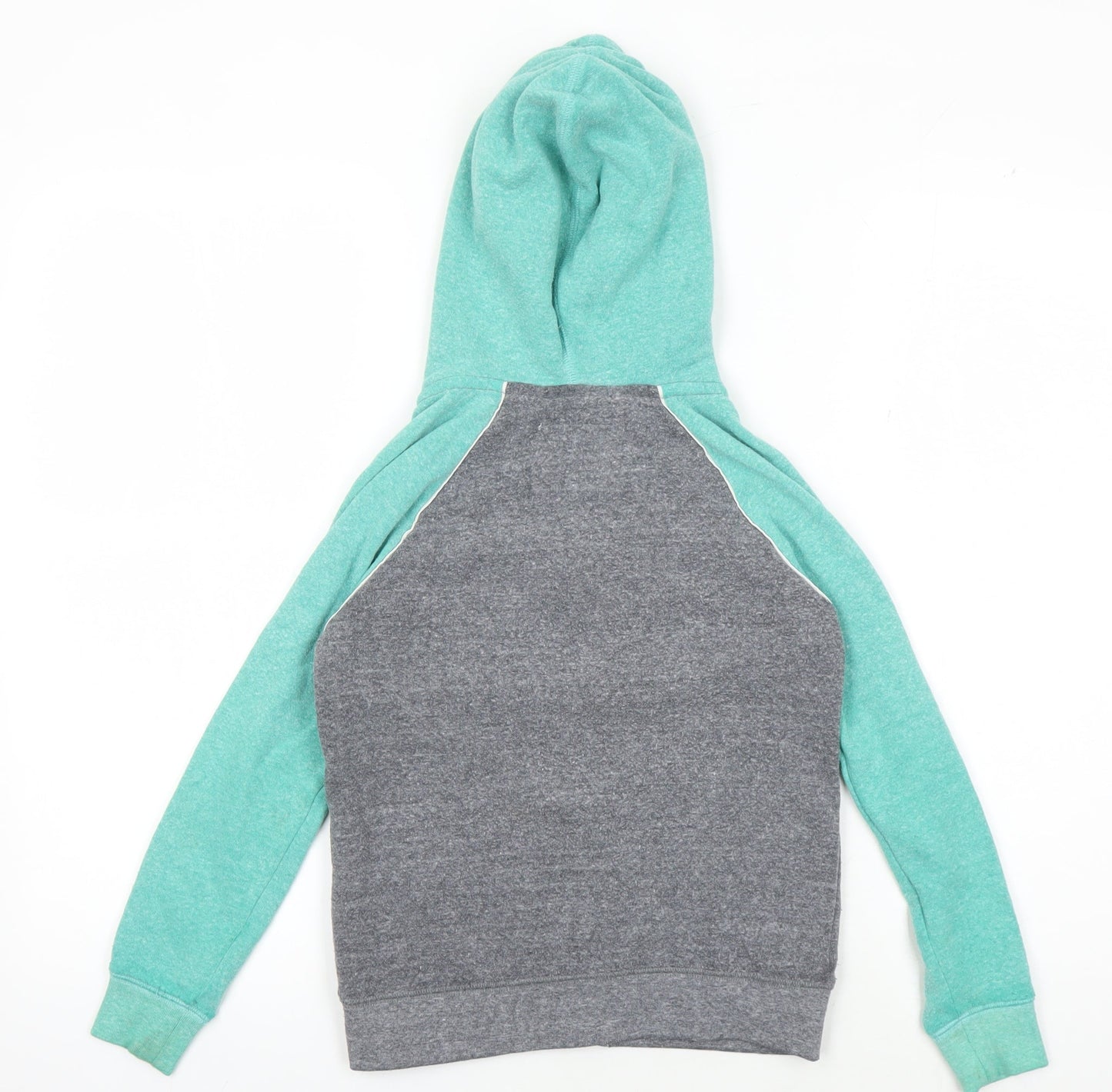 Boden Boys Grey Green Full Zip Hoodie 7-8 Years