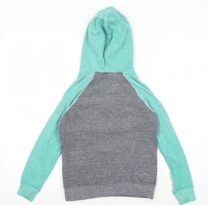 Boden Boys Grey Green Full Zip Hoodie 7-8 Years