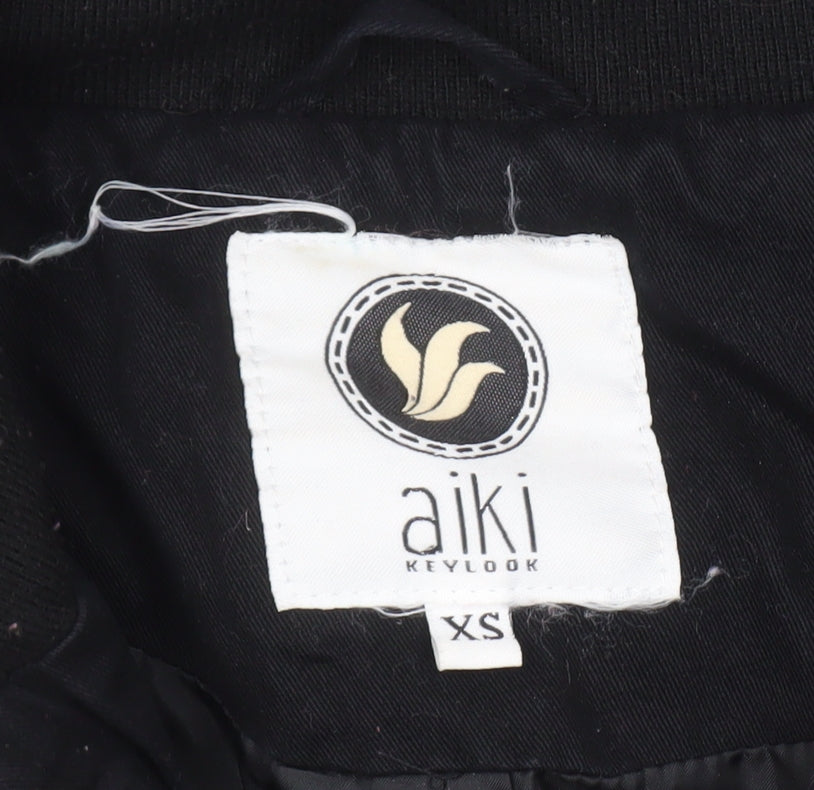 Aiki Women's Black Hooded Jacket XS Casual Wear