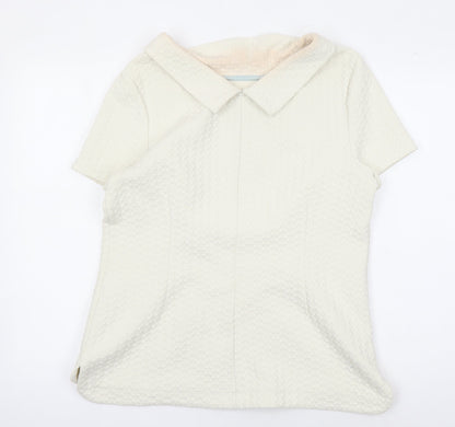 Boden Women's Ivory Collared Blouse Size 16