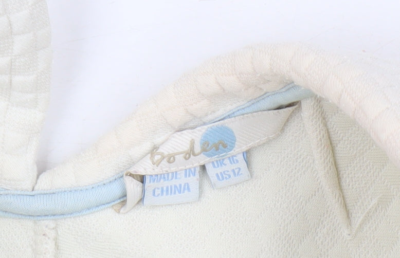 Boden Women's Ivory Collared Blouse Size 16