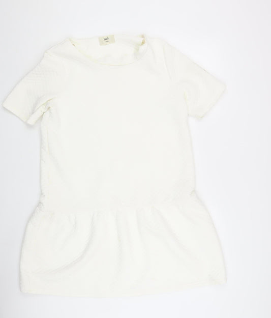 Hush Women's White Short Sleeve Dress Size 12