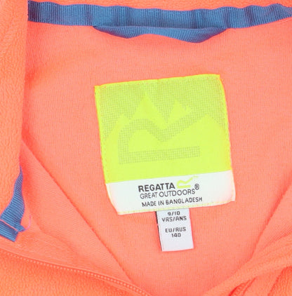 Regatta Girls Orange Fleece Hoodie 10 Years Pullover