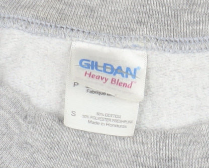 Mens UK Size S Gildan Grey Pullover Sweatshirt
