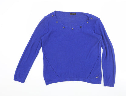 Womens UK Size XS GUESS Blue Pullover Jumper