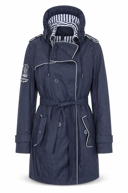 Womens UK Size 2 Geographical Norway Blue Trench Coat