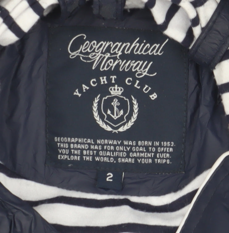 Womens UK Size 2 Geographical Norway Blue Trench Coat