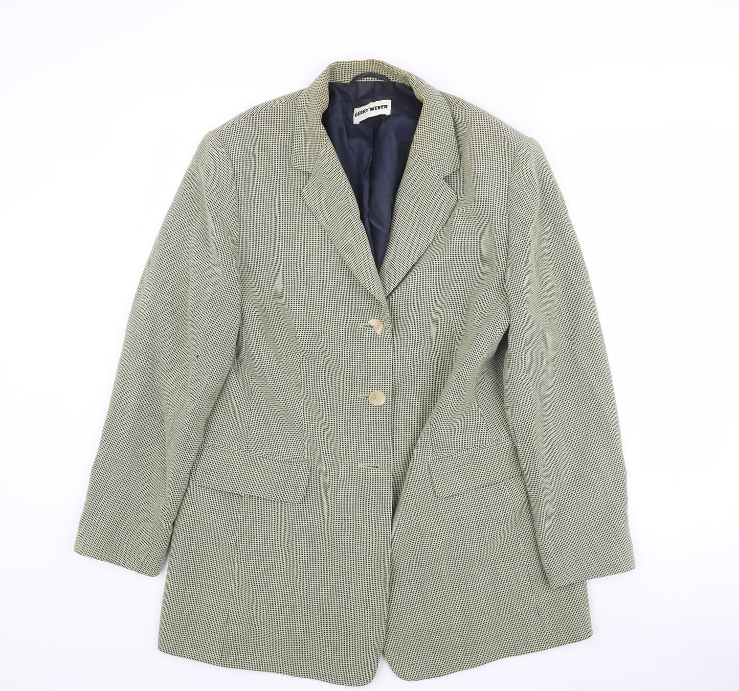 Gerry Weber Women's Checked Grey Blazer, Size 42
