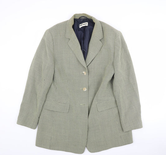 Additional front view of Gerry Weber Women's Checked Grey Blazer, size 42