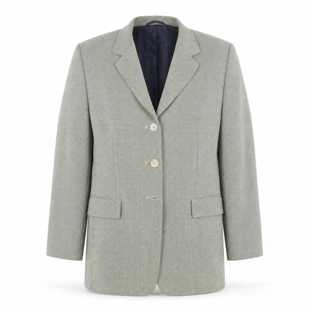 Front view of Gerry Weber Women's Checked Grey Blazer, size 42