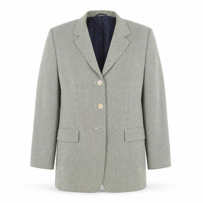 Front view of Gerry Weber Women's Checked Grey Blazer, size 42