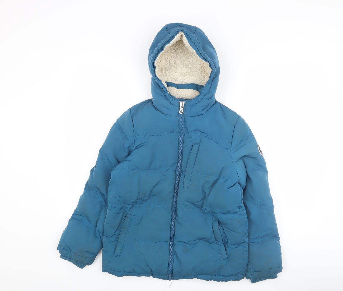 SoulCal & Co Boys Blue Puffer Jacket 9-10 Years Winter Hooded
