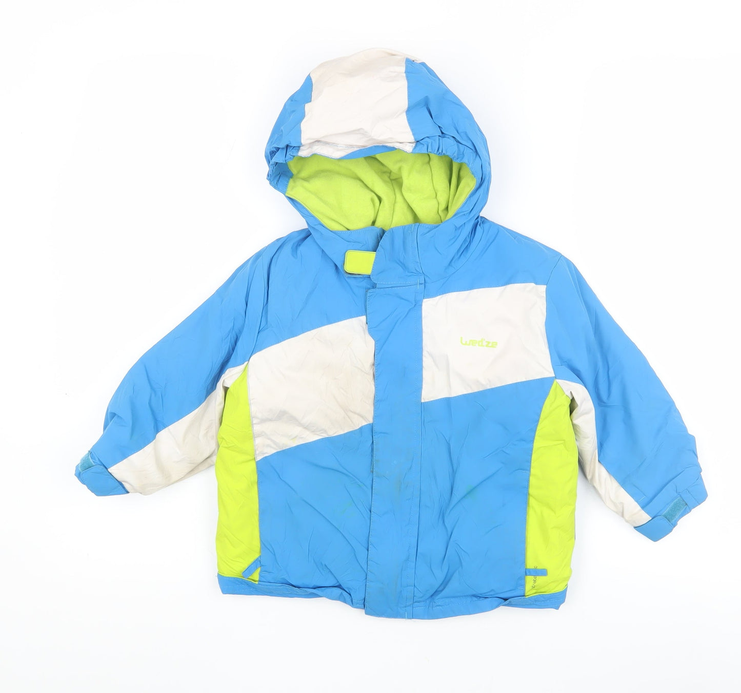 Wedze Boys Blue Puffer Jacket 2-3 Years Hooded Insulated