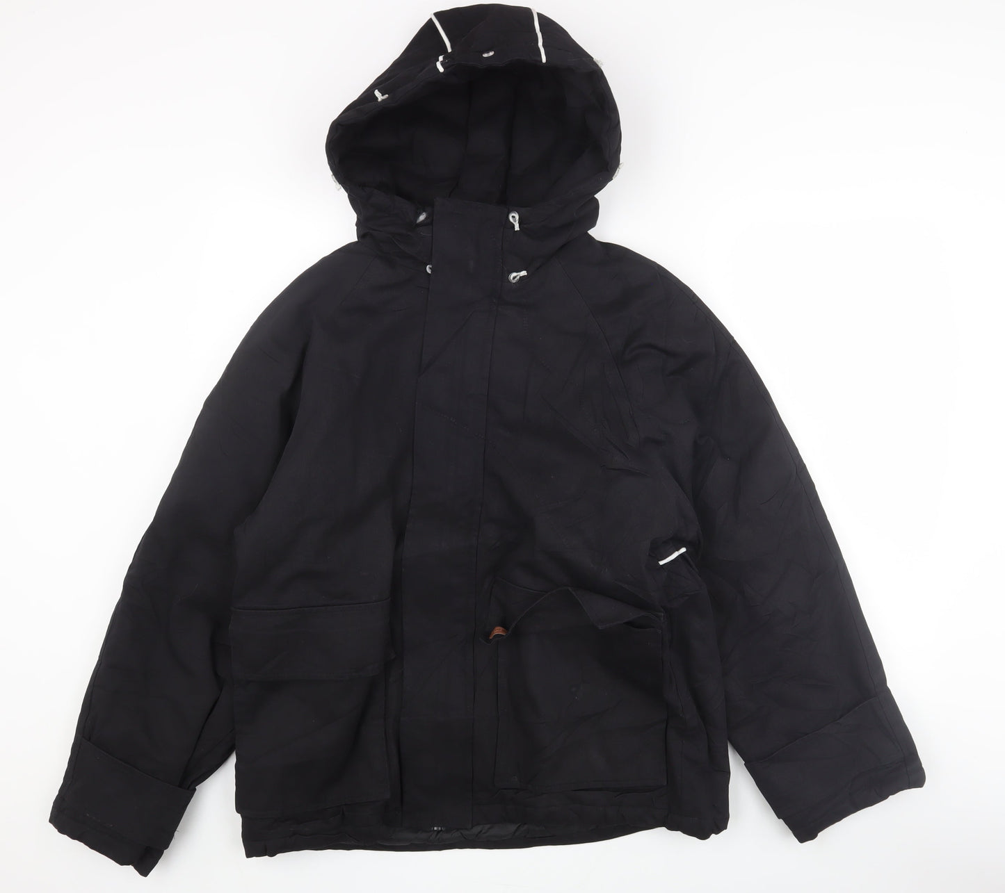 Mens UK Size S Lee Cooper Black Parka Coat