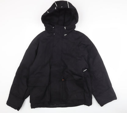 Mens UK Size S Lee Cooper Black Parka Coat