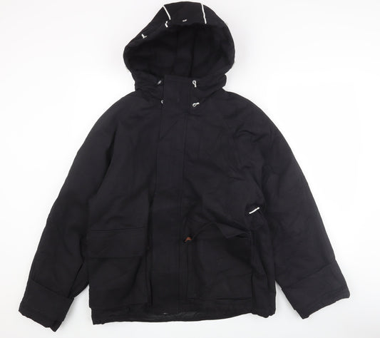Mens UK Size S Lee Cooper Black Parka Coat