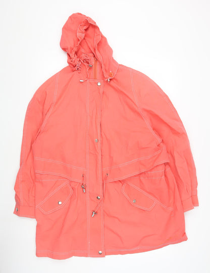 Berkertex Women's Red Parka Coat 14-16 Hooded & Pocketed