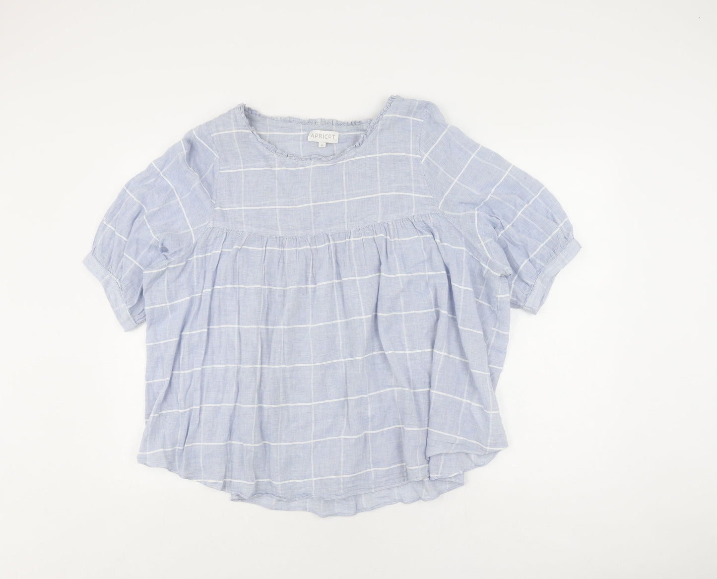 Womens UK Size M Apricot Blue Basic Blouse