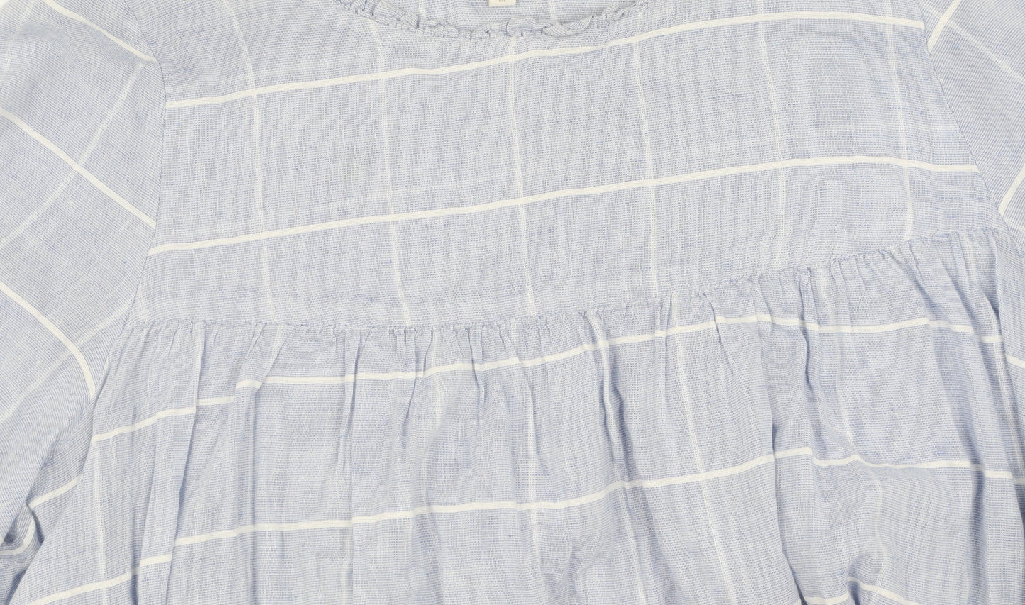 Womens UK Size M Apricot Blue Basic Blouse
