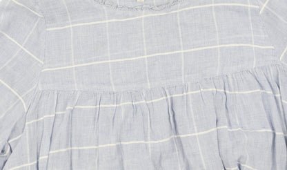Womens UK Size M Apricot Blue Basic Blouse