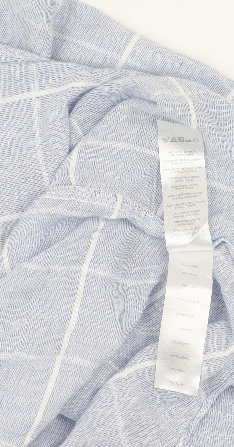 Womens UK Size M Apricot Blue Basic Blouse