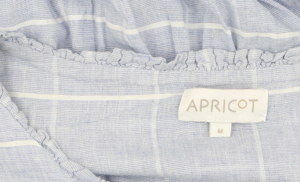 Womens UK Size M Apricot Blue Basic Blouse