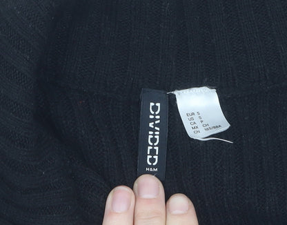 H&M Unisex Black S Pullover Jumper with High Neck