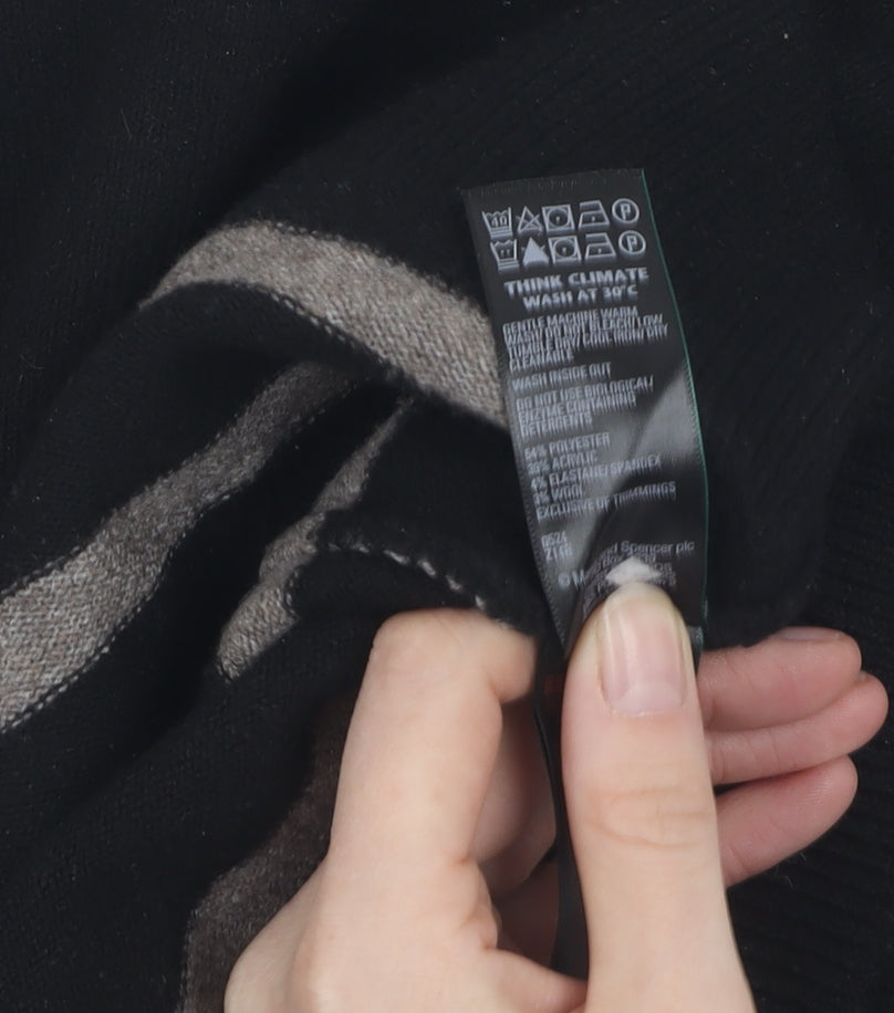 Womens UK Size XL Marks and Spencer Black Pullover Jumper