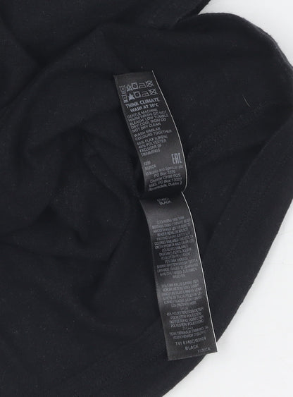 Marks and Spencer Women's Black V-Neck T-Shirt, Size 8