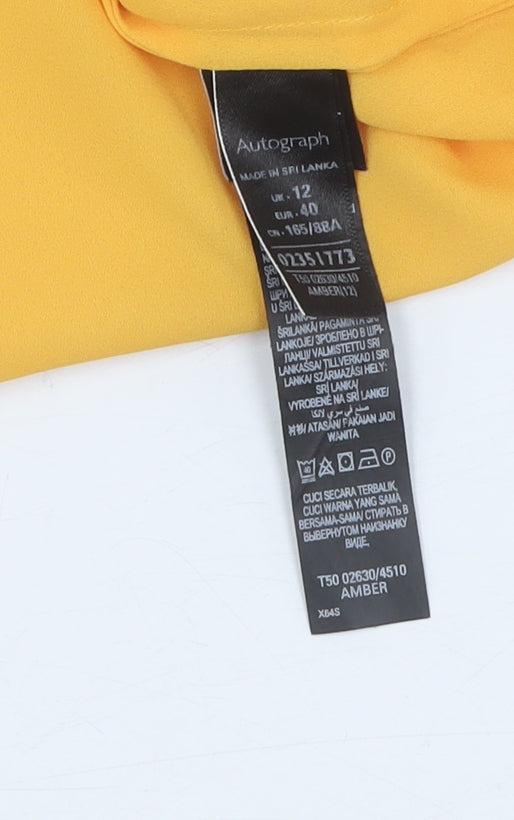 Womens UK Size 12 Marks and Spencer Yellow  Blouse