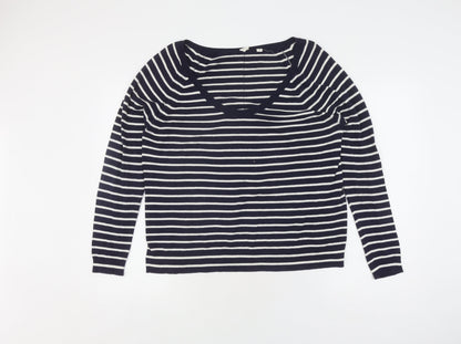 Gap Women's Blue Striped Pullover Jumper M