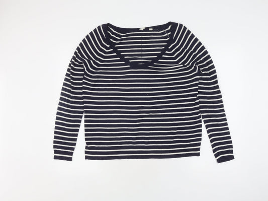 Gap Women's Blue Striped Pullover Jumper M