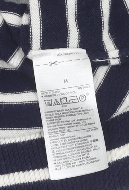 Gap Women's Blue Striped Pullover Jumper M