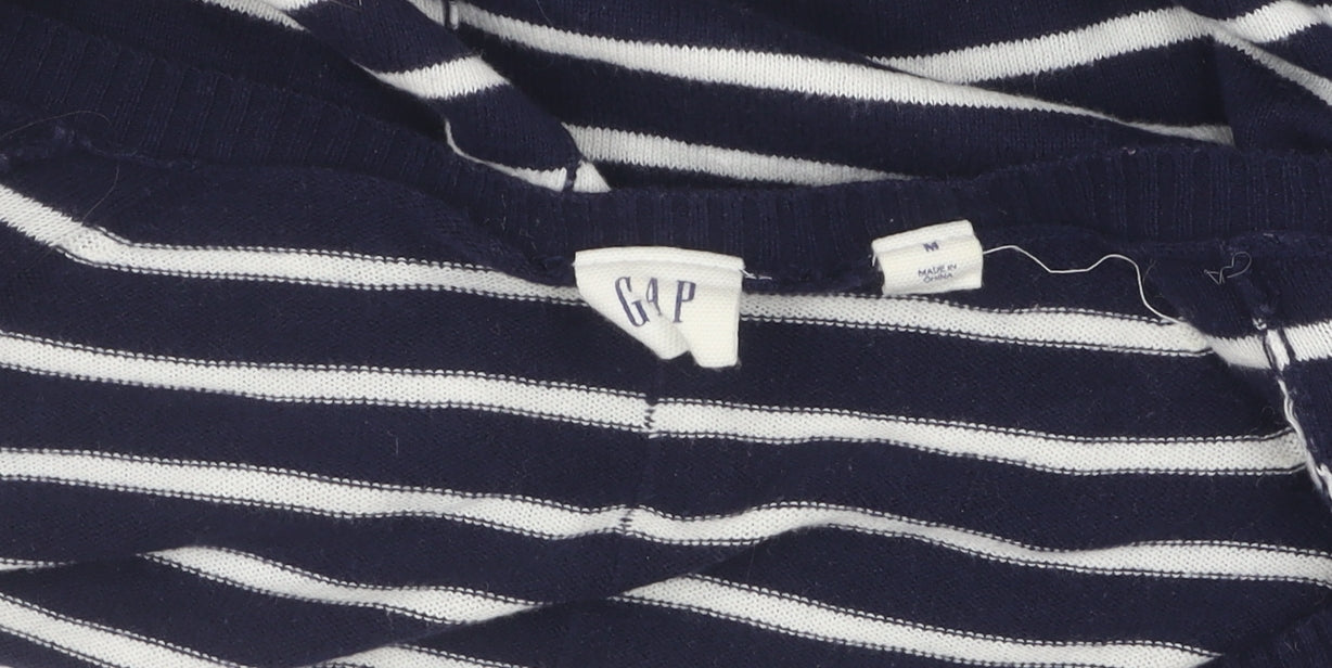 Gap Women's Blue Striped Pullover Jumper M