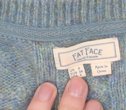 Womens UK Size 8 FatFace Blue Jumper Jumper