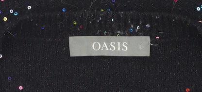 Womens UK Size L Oasis Black Pullover Jumper
