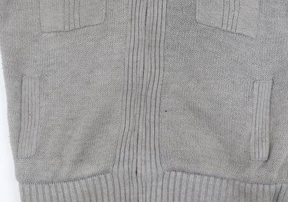 Dissident Men's Grey Hooded Knit Jacket XL