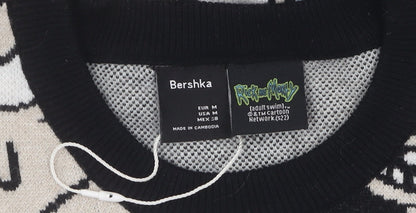 Bershka Rick and Morty Men's Black M Pullover Jumper