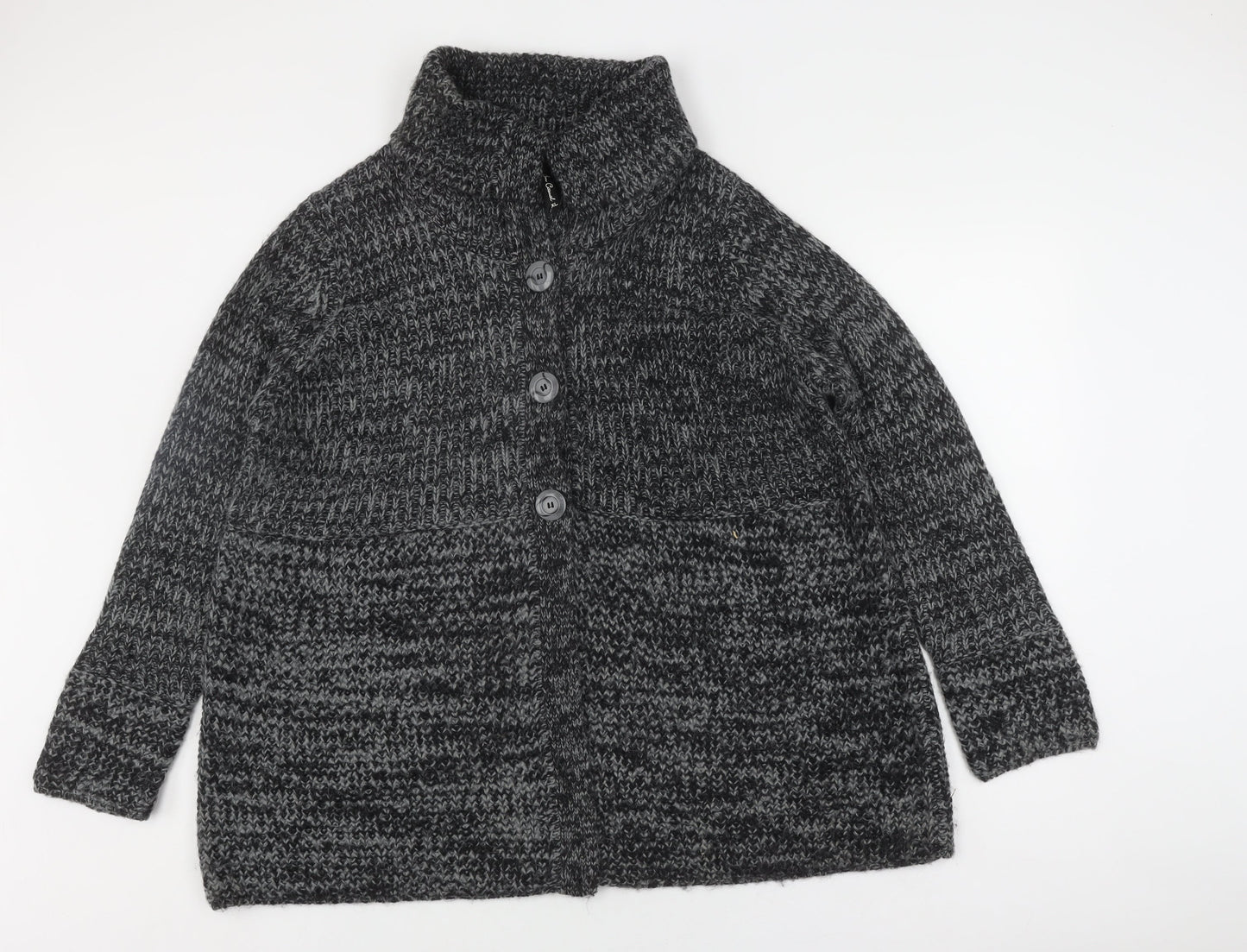 Womens UK Size XL Bm Casual Grey Cardigan Jumper