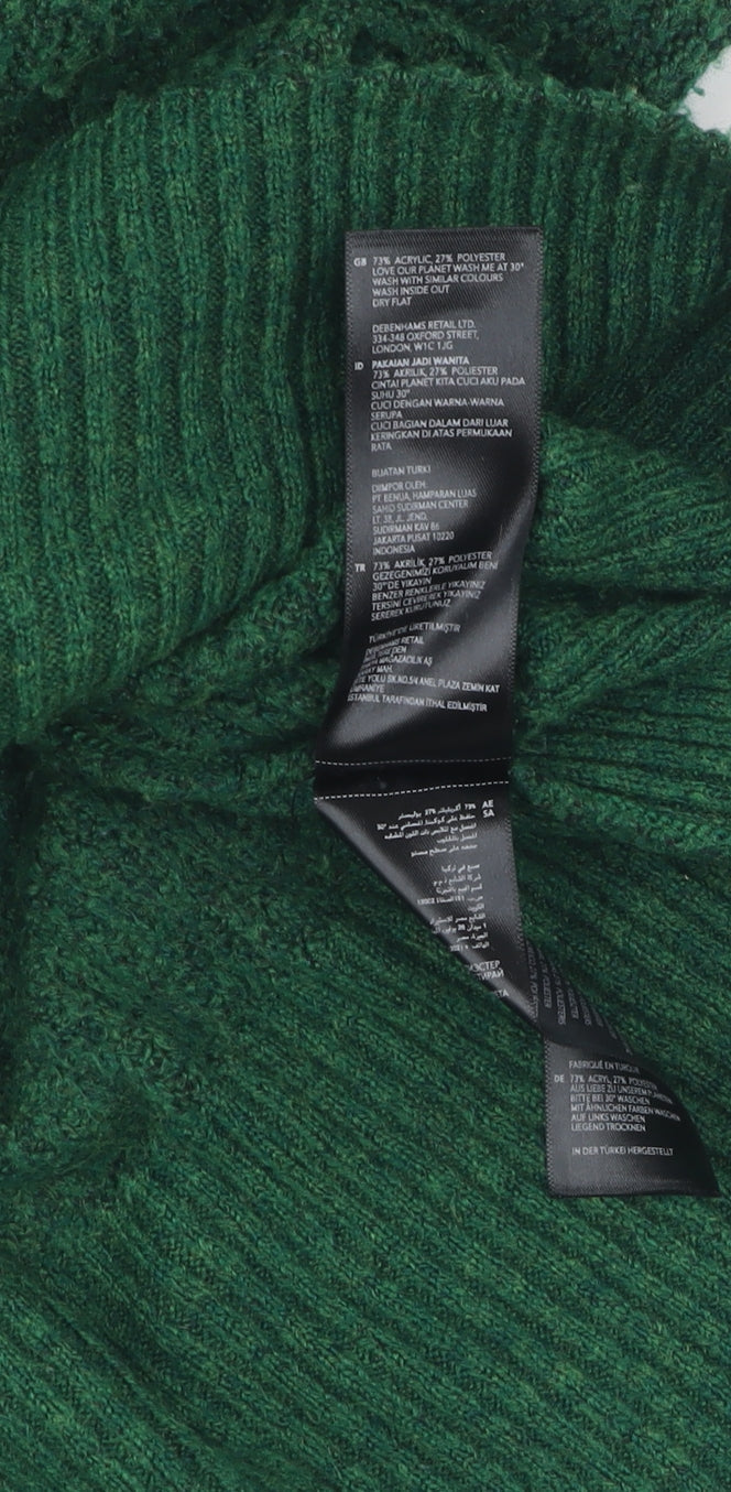 Womens UK Size M Red Herring Green Pullover Jumper