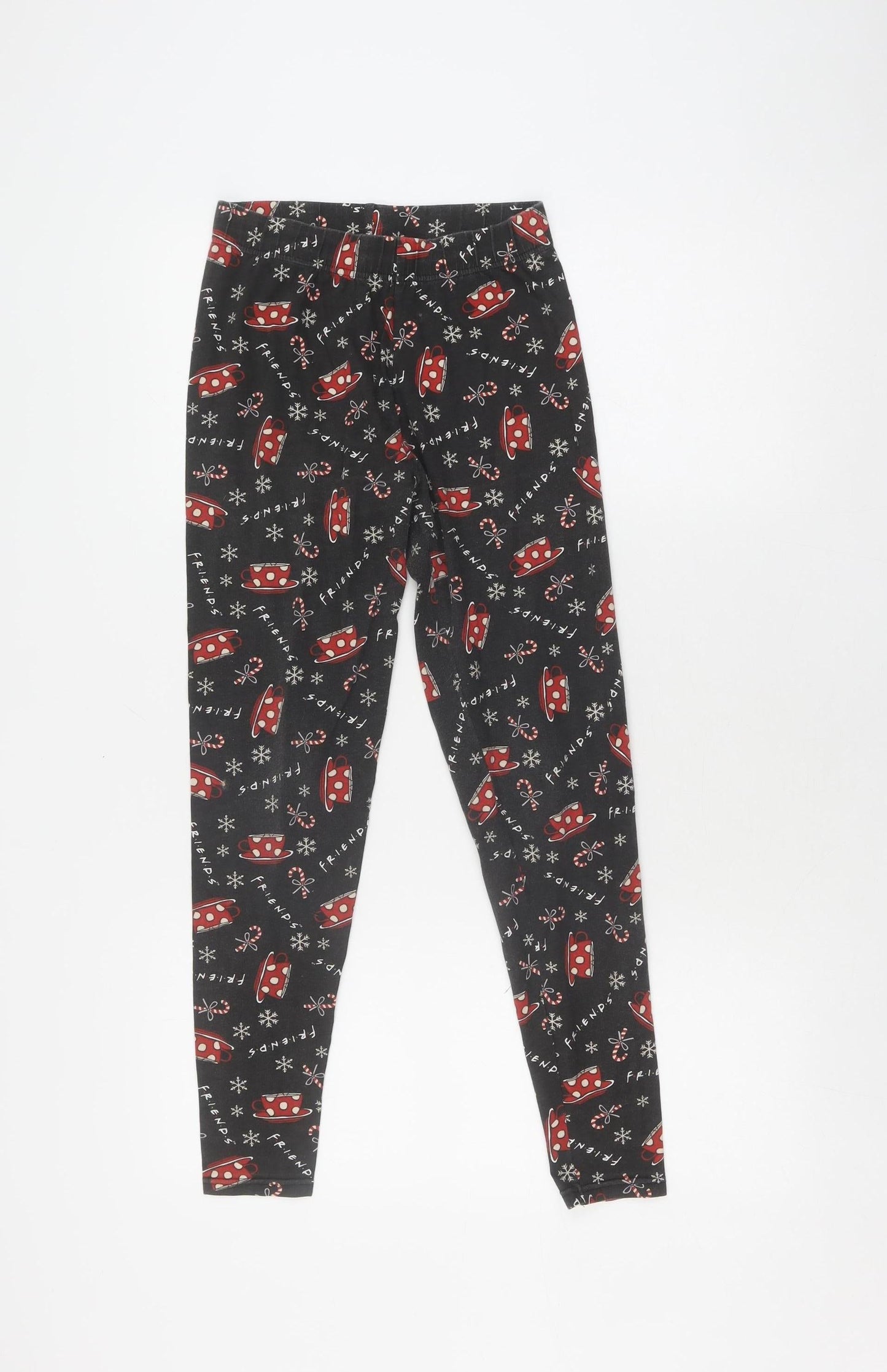 Friends Girls Black Pyjama Set, 6-8 Years, Christmas Theme