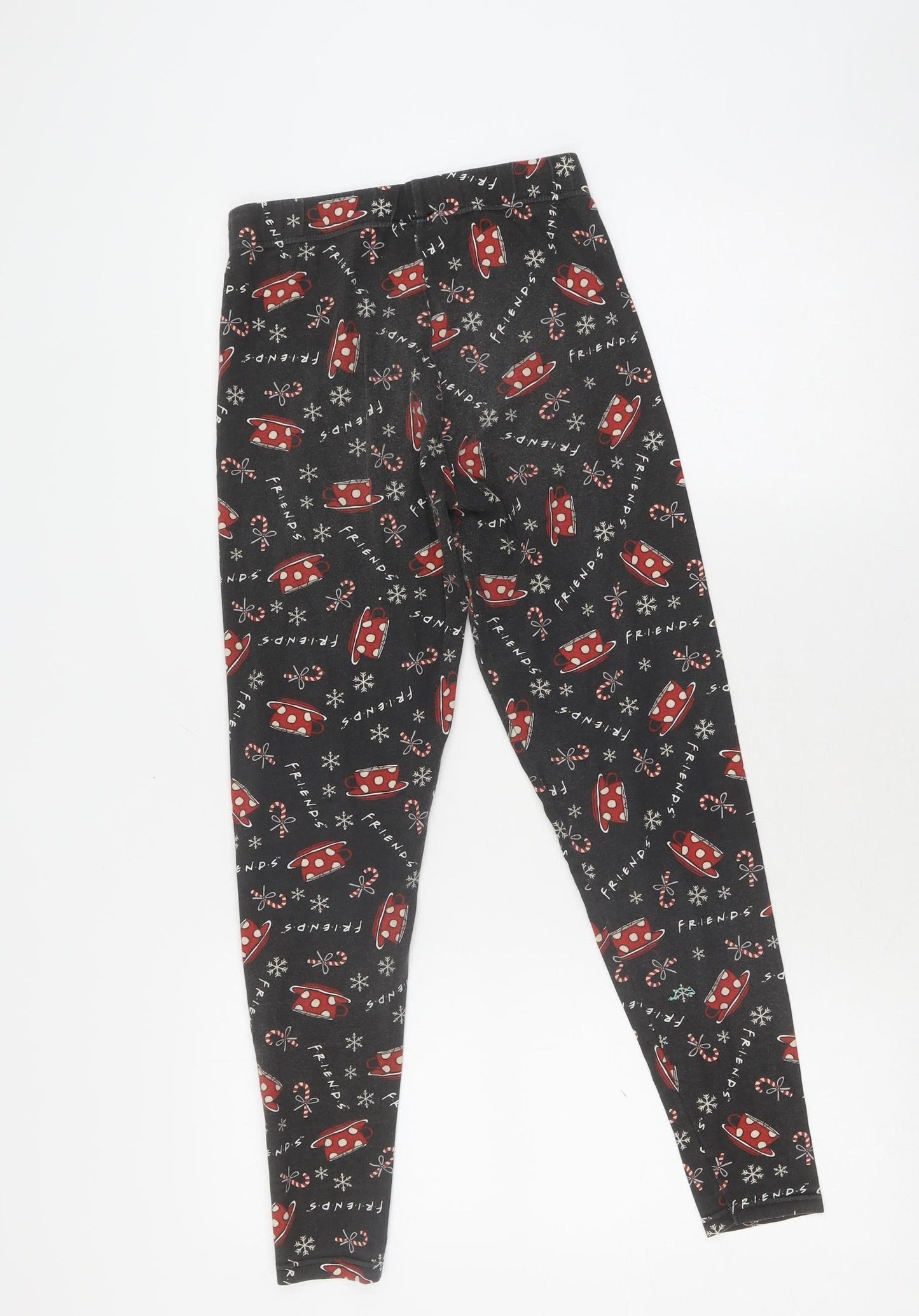 Friends Girls Black Pyjama Set, 6-8 Years, Christmas Theme