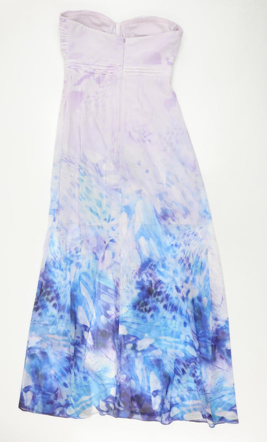 Lipsy Women's Multicoloured Strapless Maxi Dress Size 10