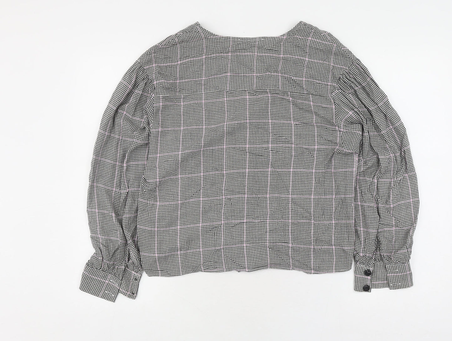 Bershka Women's Multicoloured Check Button-Up Shirt M