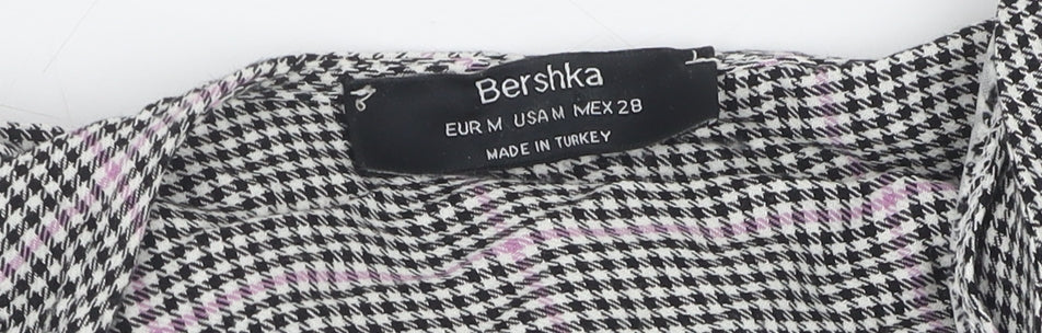 Bershka Women's Multicoloured Check Button-Up Shirt M