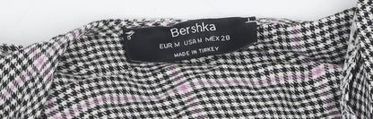 Bershka Women's Multicoloured Check Button-Up Shirt M