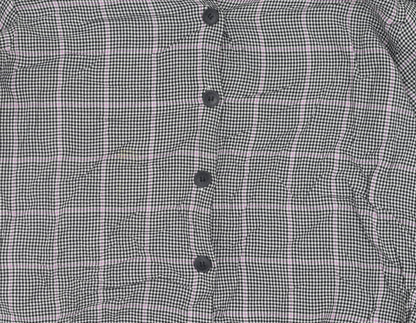 Bershka Women's Multicoloured Check Button-Up Shirt M