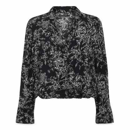 Womens UK Size S Abercrombie & Fitch Black Wrap Blouse