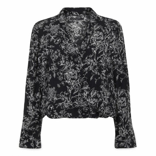Womens UK Size S Abercrombie & Fitch Black Wrap Blouse