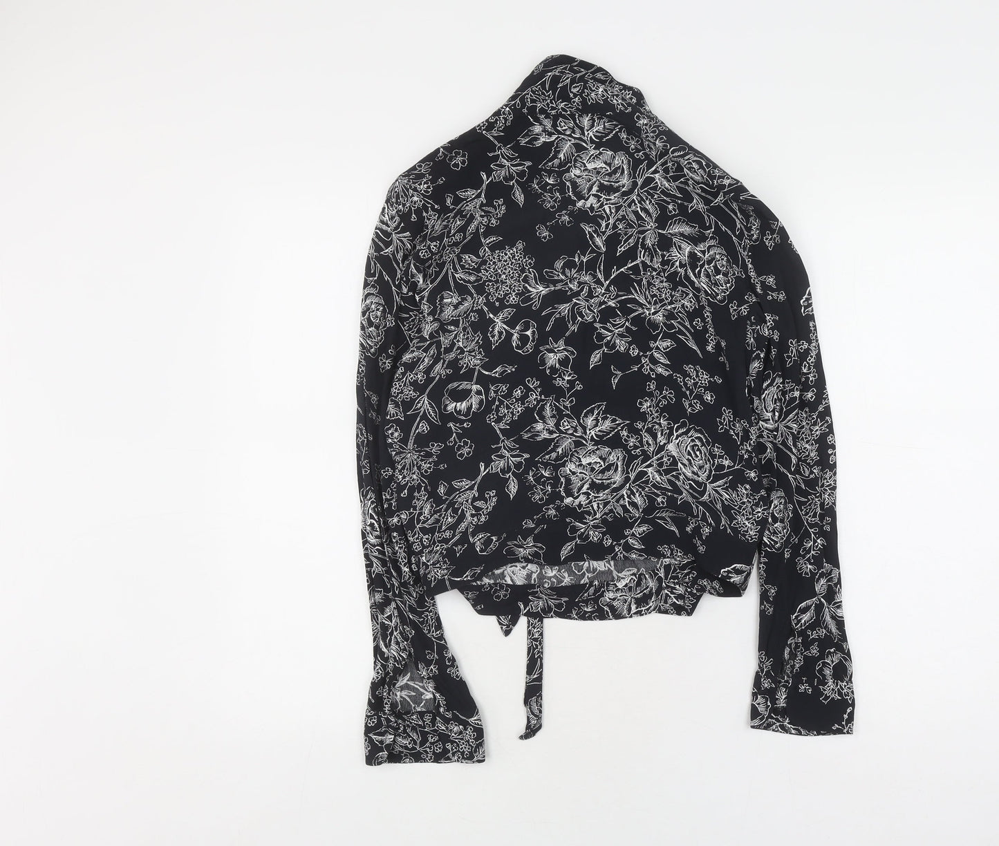 Abercrombie & Fitch Women's Small Black Floral Wrap Blouse